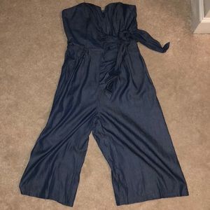 NWT denim capri jumpsuit!